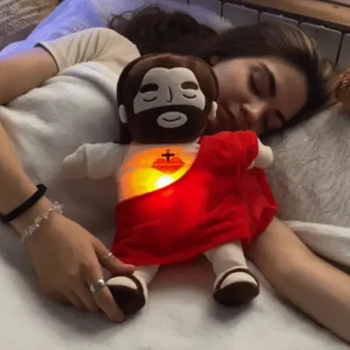 Pelucia Jesus Com Respiração e Luz