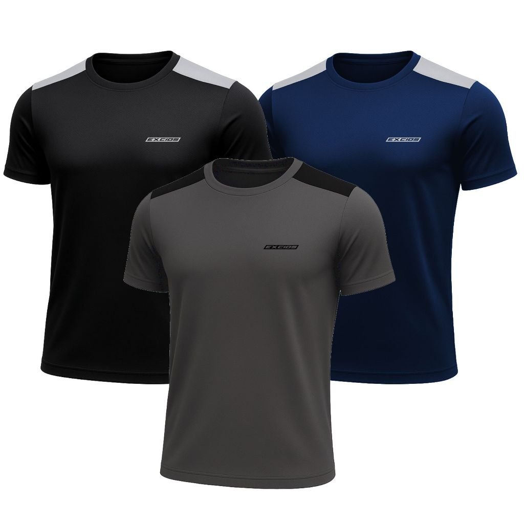Kit 3 Camisas Dry Fit Masculino Academia Tecido Leve Musculação e Treino