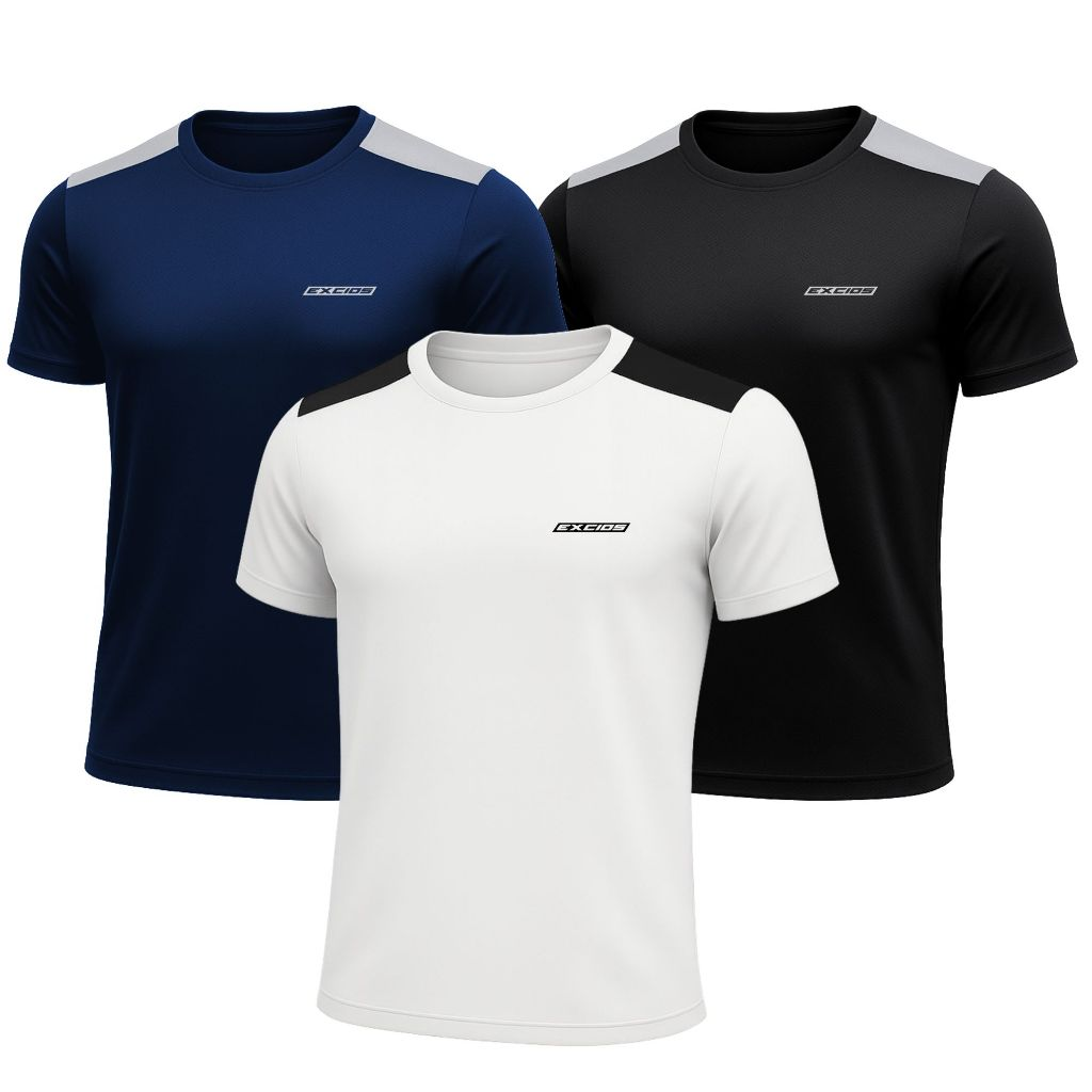 Kit 3 Camisas Dry Fit Masculino Academia Tecido Leve Musculação e Treino