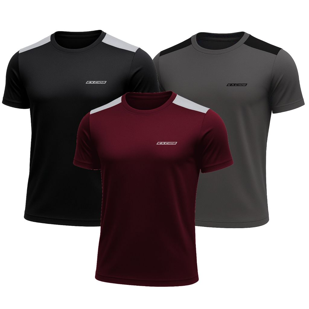 Kit 3 Camisas Dry Fit Masculino Academia Tecido Leve Musculação e Treino