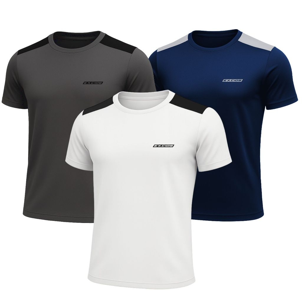 Kit 3 Camisas Dry Fit Masculino Academia Tecido Leve Musculação e Treino