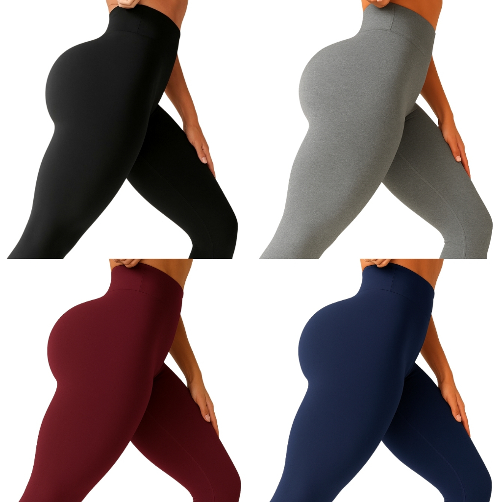 Kit 2 Calças Leggings Cintura Alta e Modeladora Feminina