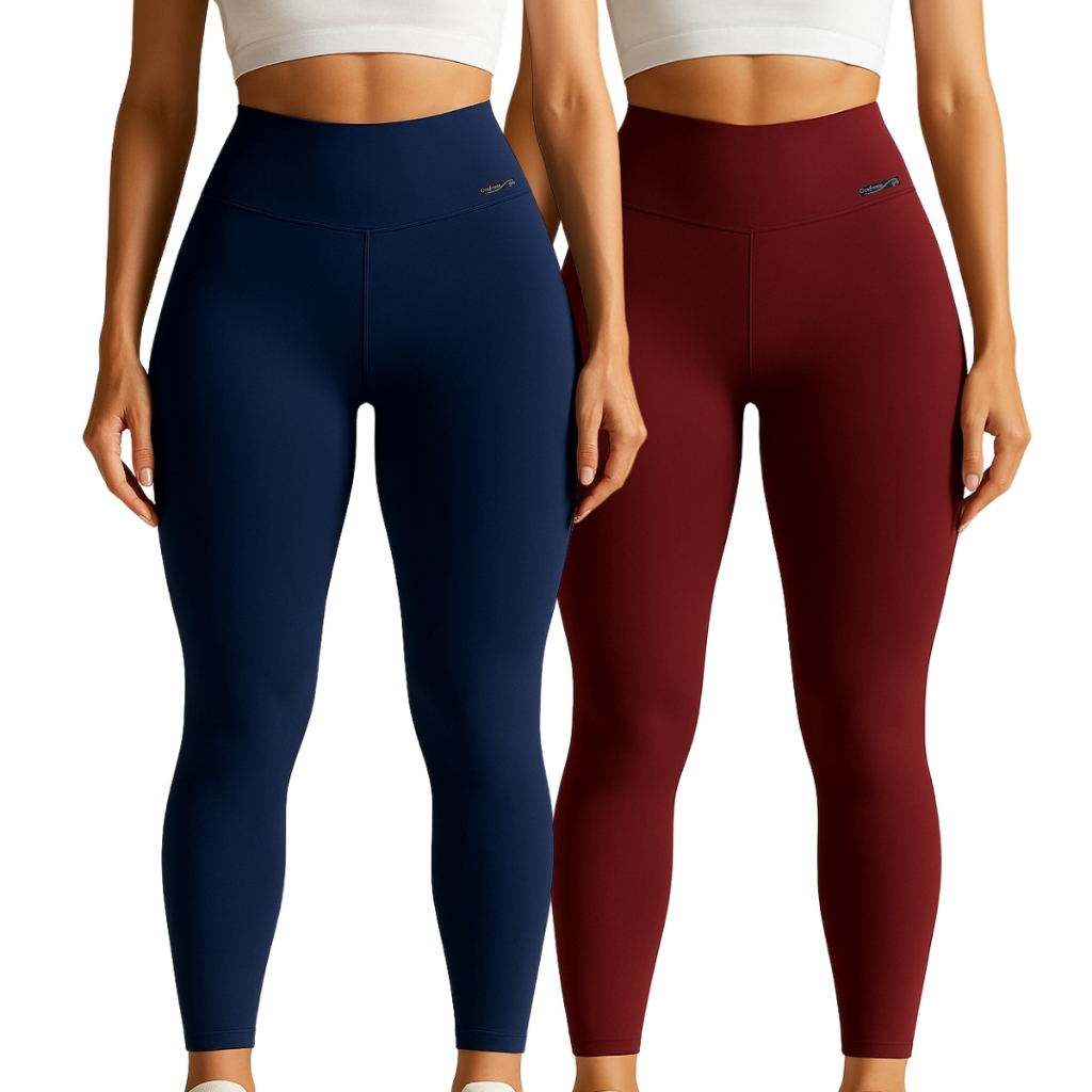 Kit 2 Calças Leggings Cintura Alta e Modeladora Feminina