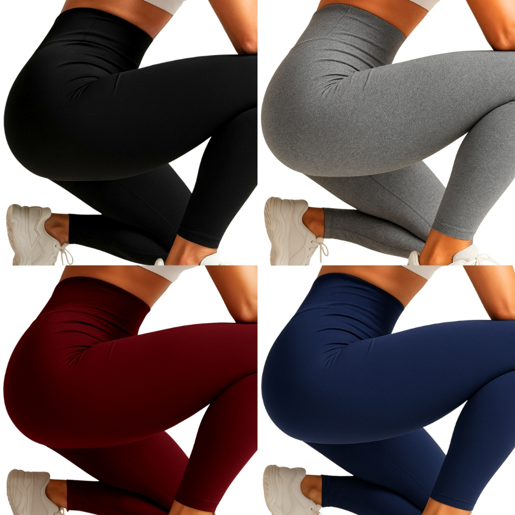 Kit 2 Calças Leggings Cintura Alta e Modeladora Feminina