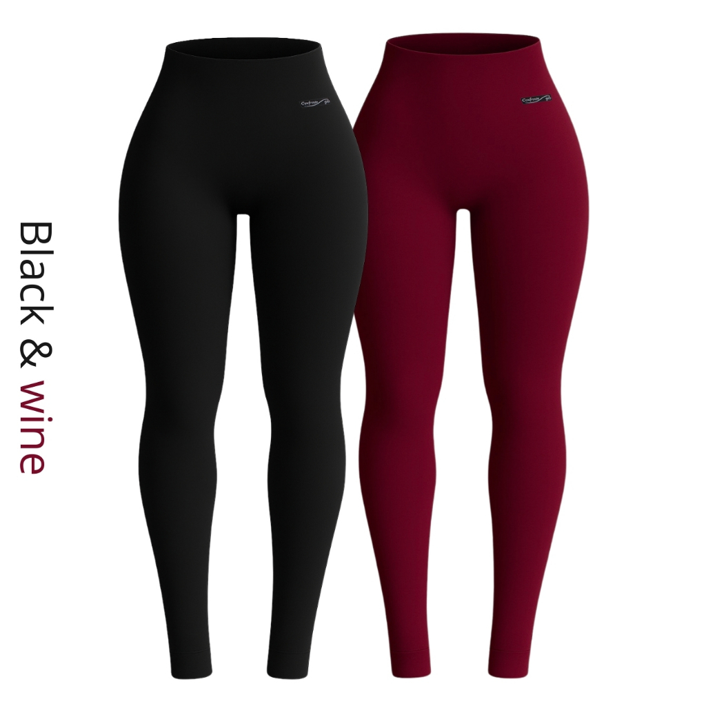 Kit 2 Calças Leggings Cintura Alta e Modeladora Feminina