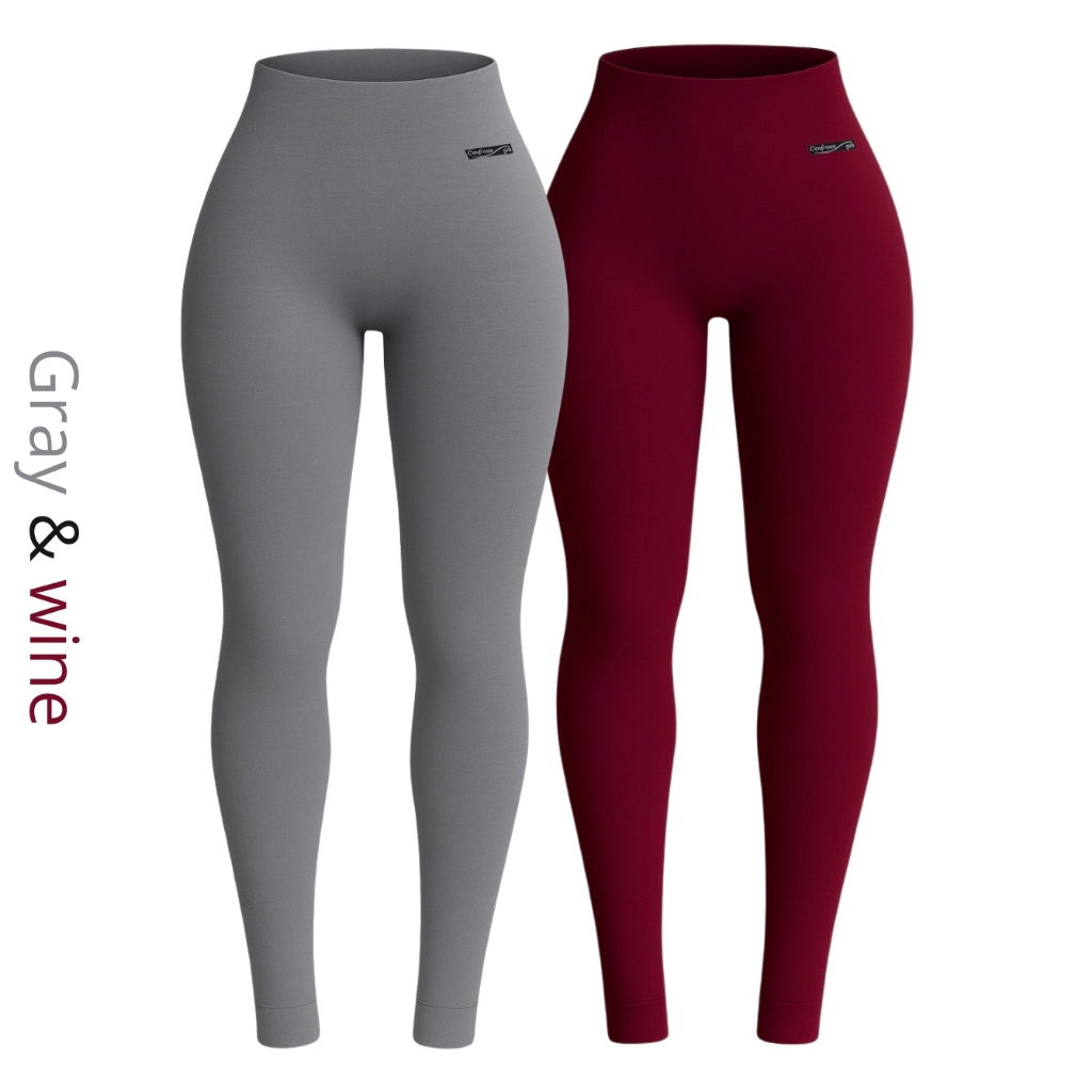 Kit 2 Calças Leggings Cintura Alta e Modeladora Feminina