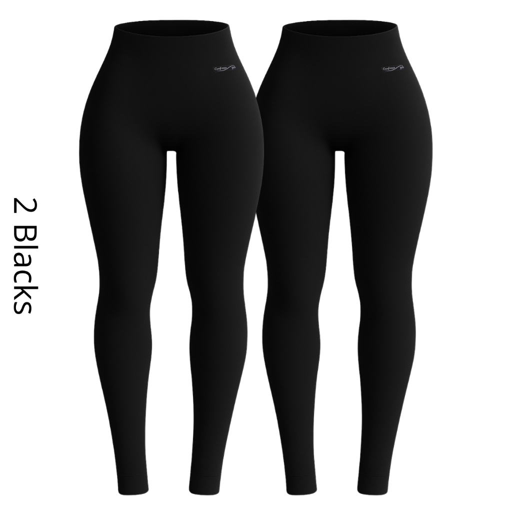 Kit 2 Calças Leggings Cintura Alta e Modeladora Feminina